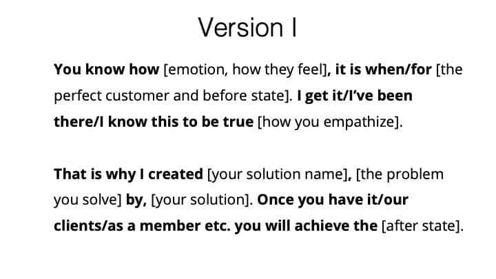 30 second pitch version 1
